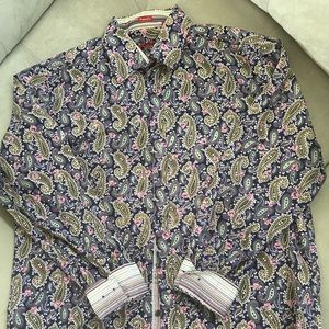 Robert Graham XL long sleeve men’s shirt with flip cuffs